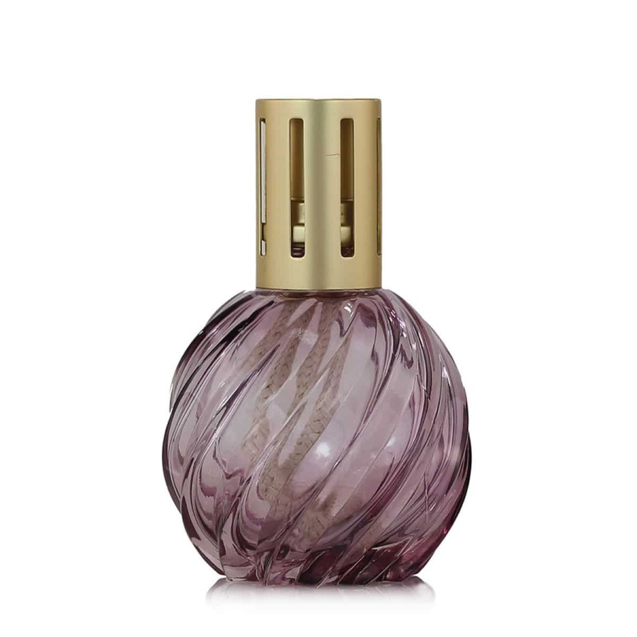 Products Ashleigh & Burwood | Mauve Spiral Glass Fragrance Lamp